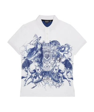 JUST CAVALLI PATTERN POLO SHIRT