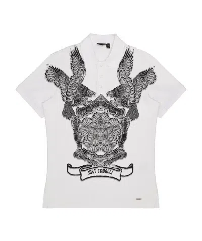 JUST CAVALLI PATTERN POLO SHIRT