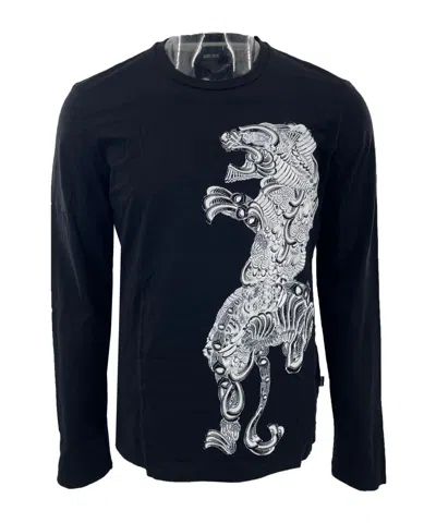 JUST CAVALLI PATTERN PRINTED LONG-SLEEVED T-SHIRT