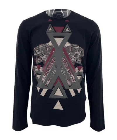 JUST CAVALLI PATTERN PRINTED LONG-SLEEVED T-SHIRT