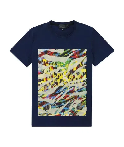 JUST CAVALLI PRINTED T-SHIRT WITH ROUND NECK