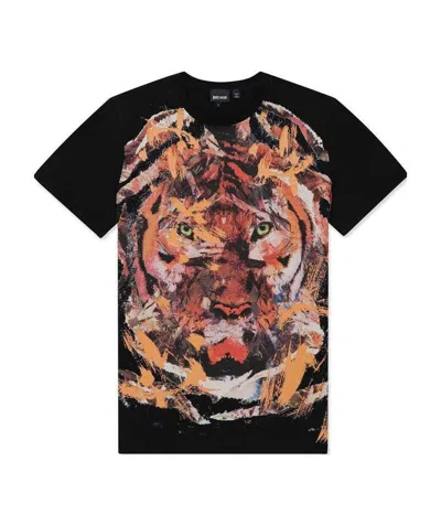 JUST CAVALLI PRINTED T-SHIRT WITH ROUND NECK