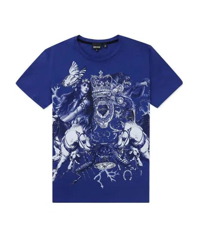 JUST CAVALLI PRINTED T-SHIRT WITH ROUND NECK