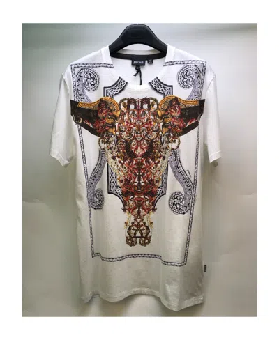 JUST CAVALLI PRINTED T-SHIRT WITH ROUND NECK