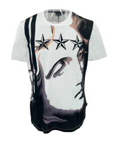 JUST CAVALLI STAR PRINTED ROUND COLLAR T-SHIRT