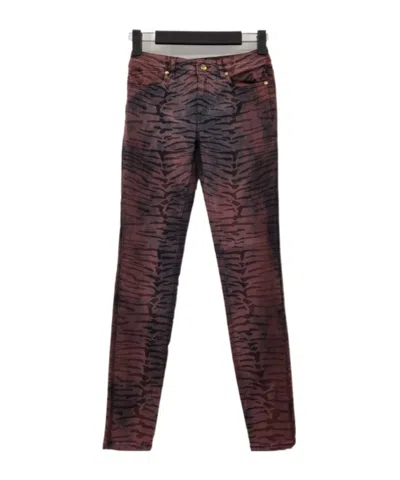 JUST CAVALLI TEXTURED AND PATTERNED DENIM PANTS