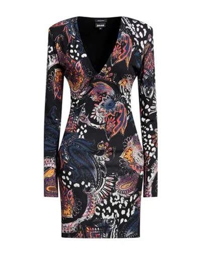 JUST CAVALLI JUST CAVALLI WOMAN MINI DRESS BLACK SIZE 10 VISCOSE