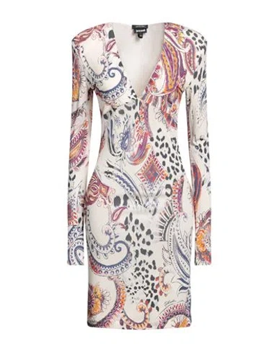 JUST CAVALLI JUST CAVALLI WOMAN MINI DRESS CREAM SIZE 12 VISCOSE