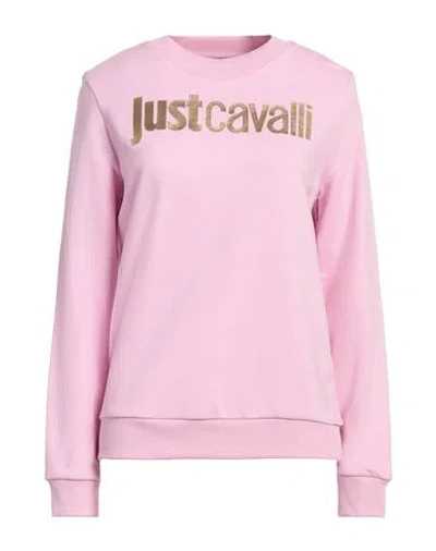JUST CAVALLI JUST CAVALLI WOMAN SWEATSHIRT PINK SIZE XL COTTON, ELASTANE