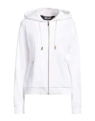 JUST CAVALLI JUST CAVALLI WOMAN SWEATSHIRT WHITE SIZE L COTTON, ELASTANE
