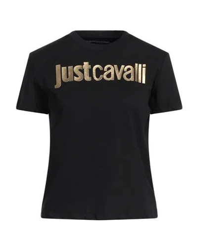 JUST CAVALLI JUST CAVALLI WOMAN T-SHIRT BLACK SIZE M COTTON
