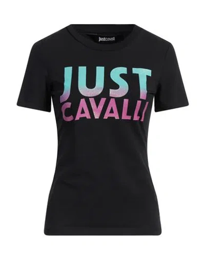 JUST CAVALLI JUST CAVALLI WOMAN T-SHIRT BLACK SIZE XL COTTON, ELASTANE