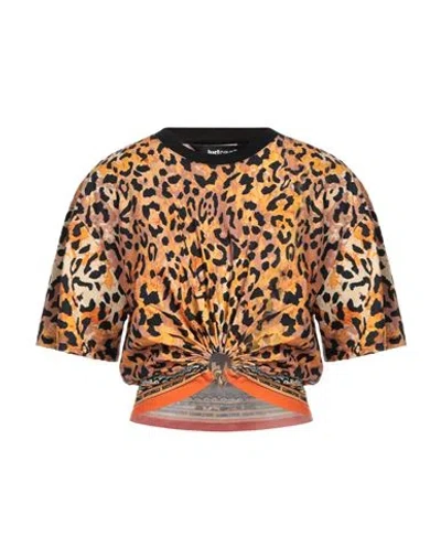 JUST CAVALLI JUST CAVALLI WOMAN T-SHIRT MARIGOLD SIZE L COTTON