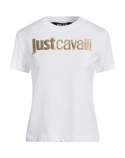 JUST CAVALLI JUST CAVALLI WOMAN T-SHIRT WHITE SIZE L COTTON