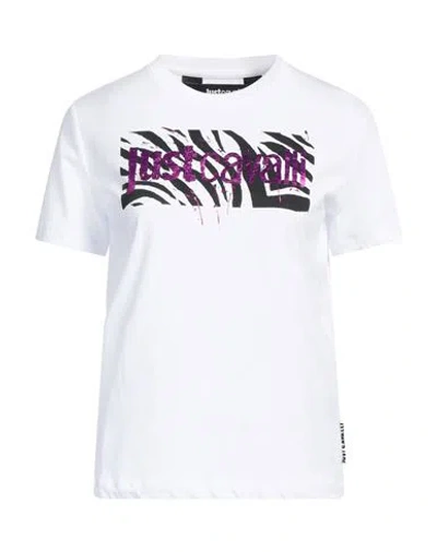 JUST CAVALLI JUST CAVALLI WOMAN T-SHIRT WHITE SIZE XL COTTON