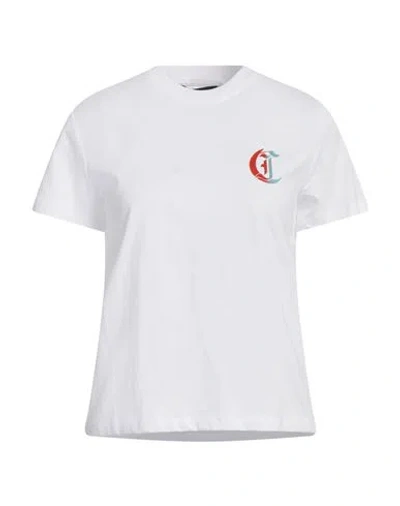 JUST CAVALLI JUST CAVALLI WOMAN T-SHIRT WHITE SIZE L COTTON