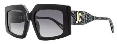 JUST CAVALLI WOMEN'S BUTTERFLY SNAKESKIN SUNGLASSES SJC020K 0700 BLACK 54MM