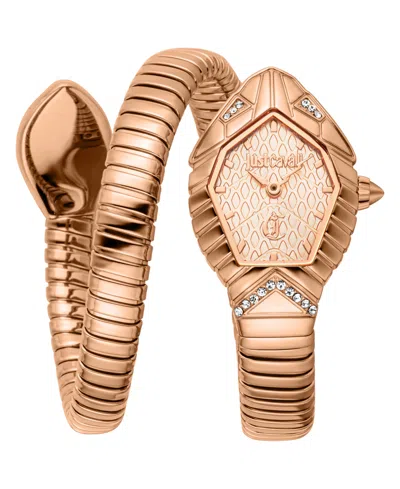 JUST CAVALLI WOMEN'S ROSE STAINLESS STEEL BRACELET WATCH, 34MM