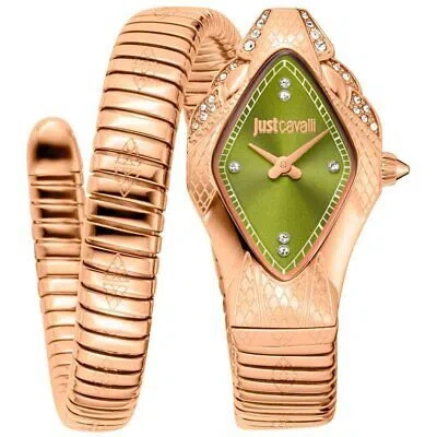 JUST CAVALLI JUST CAVALLI WOMENS FEROCIOUS GREEN DIAL WATCH - JC1L306M0055