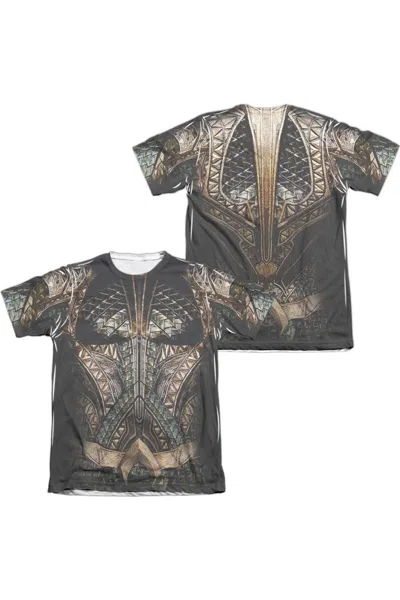 JUSTICE LEAGUE MOVIE AQUAMAN UNIFORM (FRONT/BACK PRINT) ADULT POLY/COTTON SHORT SLEEVE TEE / T-SHIRT