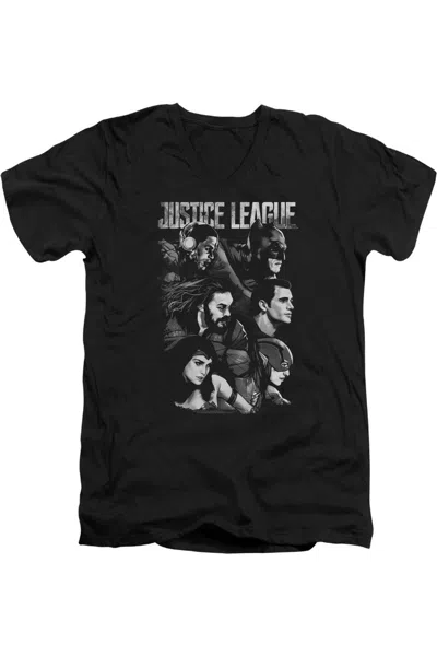 JUSTICE LEAGUE MOVIE PUSHING FORWARD SHORT SLEEVE ADULT V NECK PREMIUM COTTON TEE / T-SHIRT