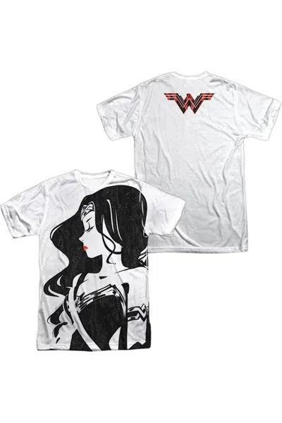 JUSTICE LEAGUE MOVIE WONDER WOMAN PROFILE (FRONT/BACK PRINT) SHORT SLEEVE ADULT POLY CREW TEE / T-SHIRT