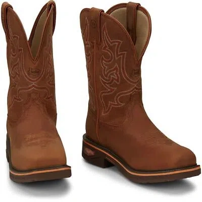 JUSTIN BOOTS JUSTIN MEN'S CR4016 RUSSET/BROWN ELECTRICAL HAZARD NANO COMPOSITE TOE BOOTS