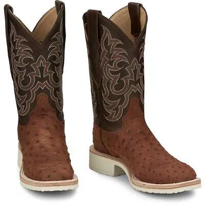 JUSTIN BOOTS JUSTIN WOMEN'S AQ8631 DAKOTA 11" BROWN SQUARE TOE SLIP-RESISTANT WESTERN BOOTS