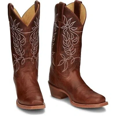 JUSTIN BOOTS JUSTIN WOMEN'S CJ4010 VICKERY 12" BROWN SQUARE TOE SLIP-RESISTANT WESTERN BOOTS