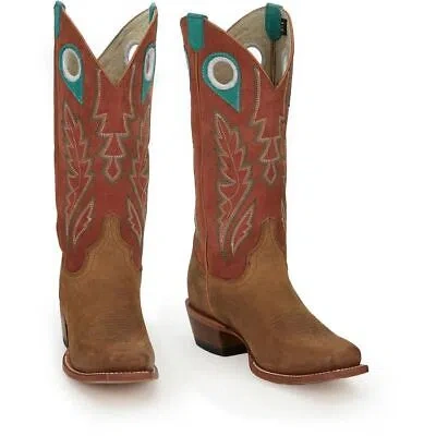 JUSTIN BOOTS JUSTIN WOMEN'S JP2604 LORENA 13" SUNFLOWER (TAN) SQUARE TOE WESTERN BOOTS
