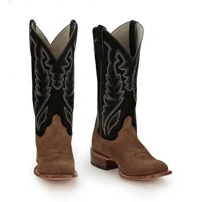 JUSTIN BOOTS JUSTIN WOMEN'S JP2605 PALISADE 13" CLAY BROWN SQ TOE BLOCK HEEL WESTERN BOOTS