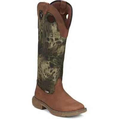 JUSTIN BOOTS JUSTIN WOMEN'S SE4361 RUSH STRIKE 17" RUSSETT (BROWN) SNAKE RESISTING WORK BOOTS