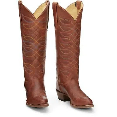 JUSTIN BOOTS JUSTIN WOMEN'S VN4461 WHITLEY 15" RUSTIC AMBER MEDIUM ROUND TOE WESTERN BOOTS