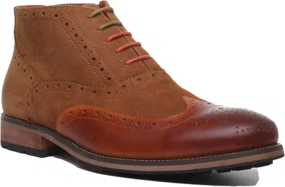 JUSTIN REECE ENGLAND JUSTIN REECE BRUNO HERREN SMART FREIZEIT BROGUE STIEFEL IN KAMEL / NAVY UK EU 6