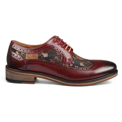 JUSTIN REESS MEN'S LEATHER FLORAL BROGUE SHOES - ROSS