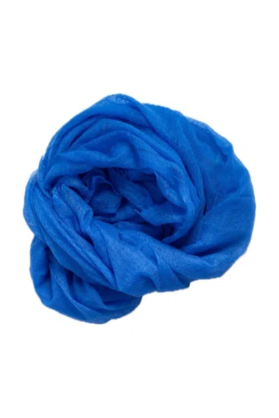 JUSTLOVE WOMEN'S SAGARMATHA ULTRALIGHT BABY CASHMERE SCARF BLUE