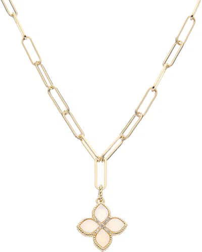 JUVELL JUVELL 18K PLATED PEARL CZ LINK NECKLACE