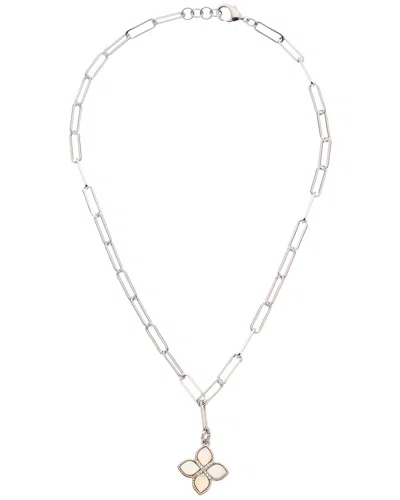 JUVELL JUVELL 18K PLATED PEARL CZ LINK NECKLACE