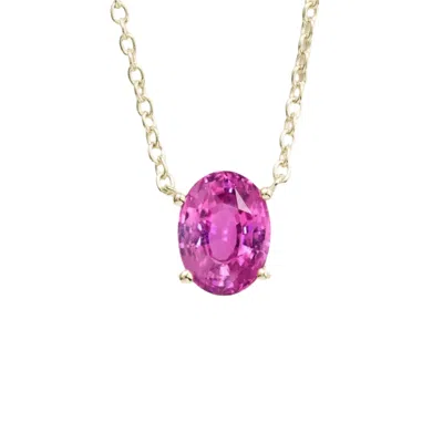 JUVETTI WOMEN'S PINK / PURPLE / WHITE OVO WHITE GOLD NECKLACE SET WITH VIVID PINK SAPPHIRE