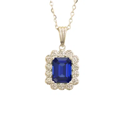 JUVETTI WOMEN'S WHITE / SILVER / BLUE VERDA WHITE GOLD NECKLACE IN BLUE SAPPHIRE & DIAMONDS