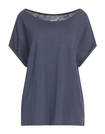 JUVIA JUVIA WOMAN T-SHIRT NAVY SIZE XL COTTON, VISCOSE