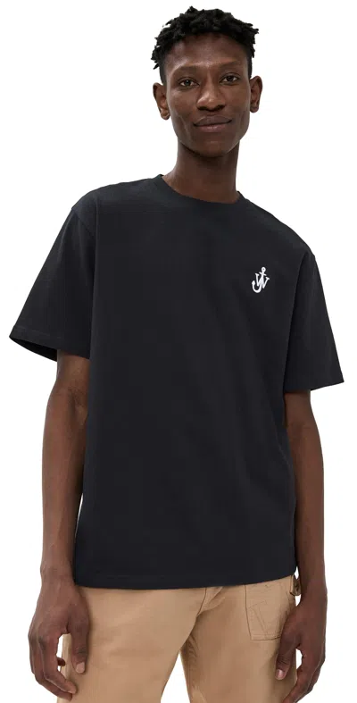 JW ANDERSON ANCHOR EMBROIDERY TEE BLACK