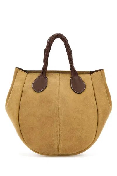 JW ANDERSON BEIGE SUEDE SMALL PUNCH HANDBAG