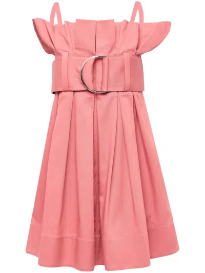 JW ANDERSON BELTED PLEATED MINI DRESS
