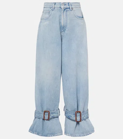 JW ANDERSON BUCKLE-DETAIL MID-RISE WIDE-LEG JEANS