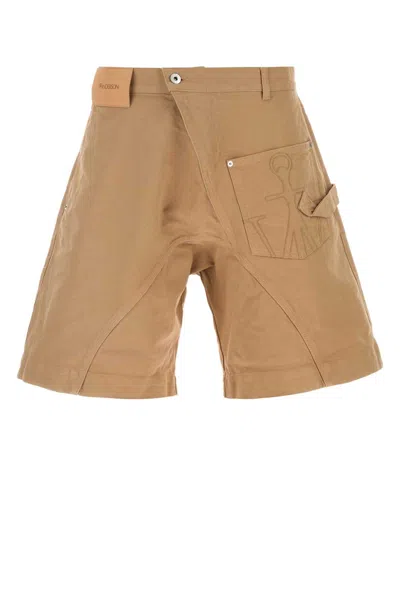 JW ANDERSON CAMEL COTTON BERMUDA SHORTS