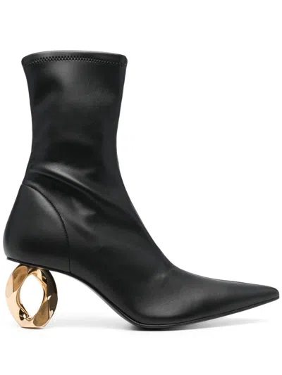 JW ANDERSON JW ANDERSON CHAIN HEEL STRETCH ANKLE BOOT SHOES