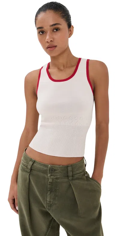 JW ANDERSON CONTRAST TRIM VEST ECRU