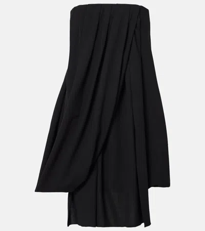 JW ANDERSON DRAPED OFF-SHOULDER WOOL-BLEND BUSTIER DRESS
