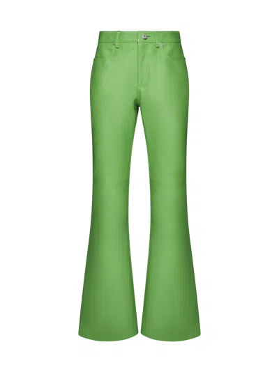 JW ANDERSON HIGH-WAISTED LEATHER BOOTCUT TROUSERS